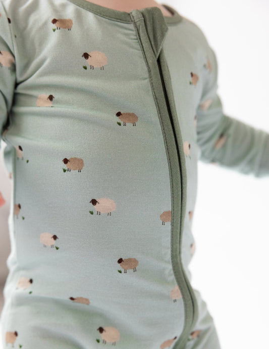 Elevated Faith Lamb Bamboo Convertible Footed Onesie