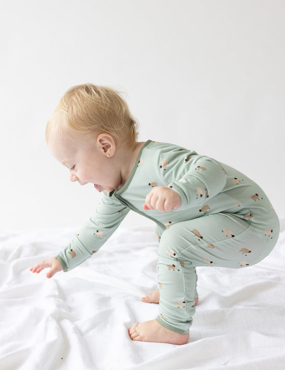 Elevated Faith Lamb Bamboo Convertible Footed Onesie