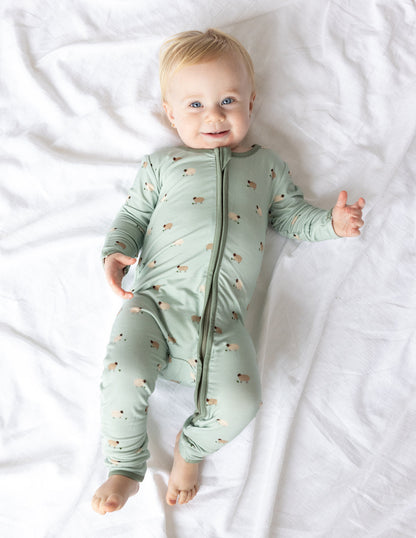 Elevated Faith Lamb Bamboo Convertible Footed Onesie