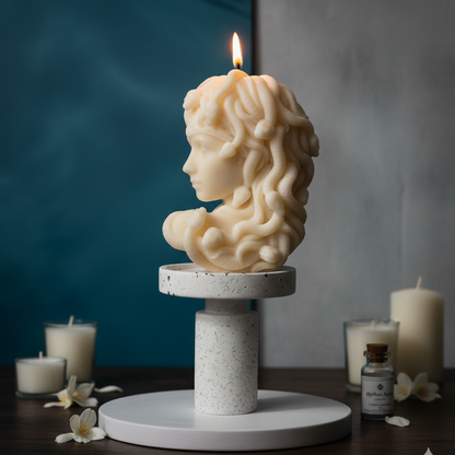 Large Medusa Candle — Sculptural Greek Mythology Soy Wax Art