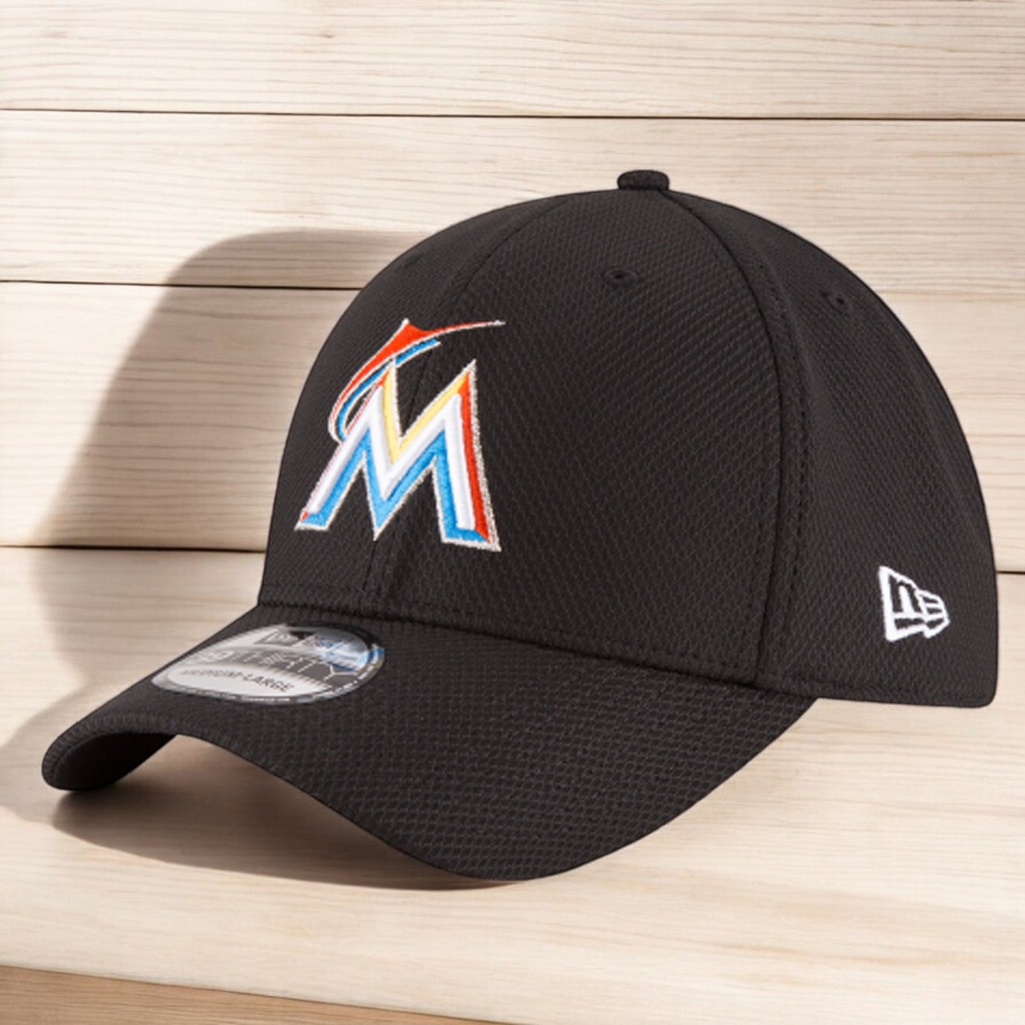 Men's New Era MLB 39Thirty Diamond Era Flex Fit Cap - Miami Marlins