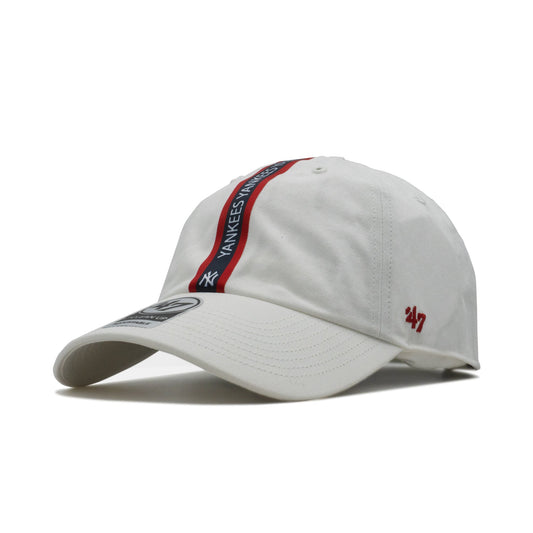Men's 47 Brand Ny Yankees Triple Stripe Clean Up Strapback - White/Navy/Red