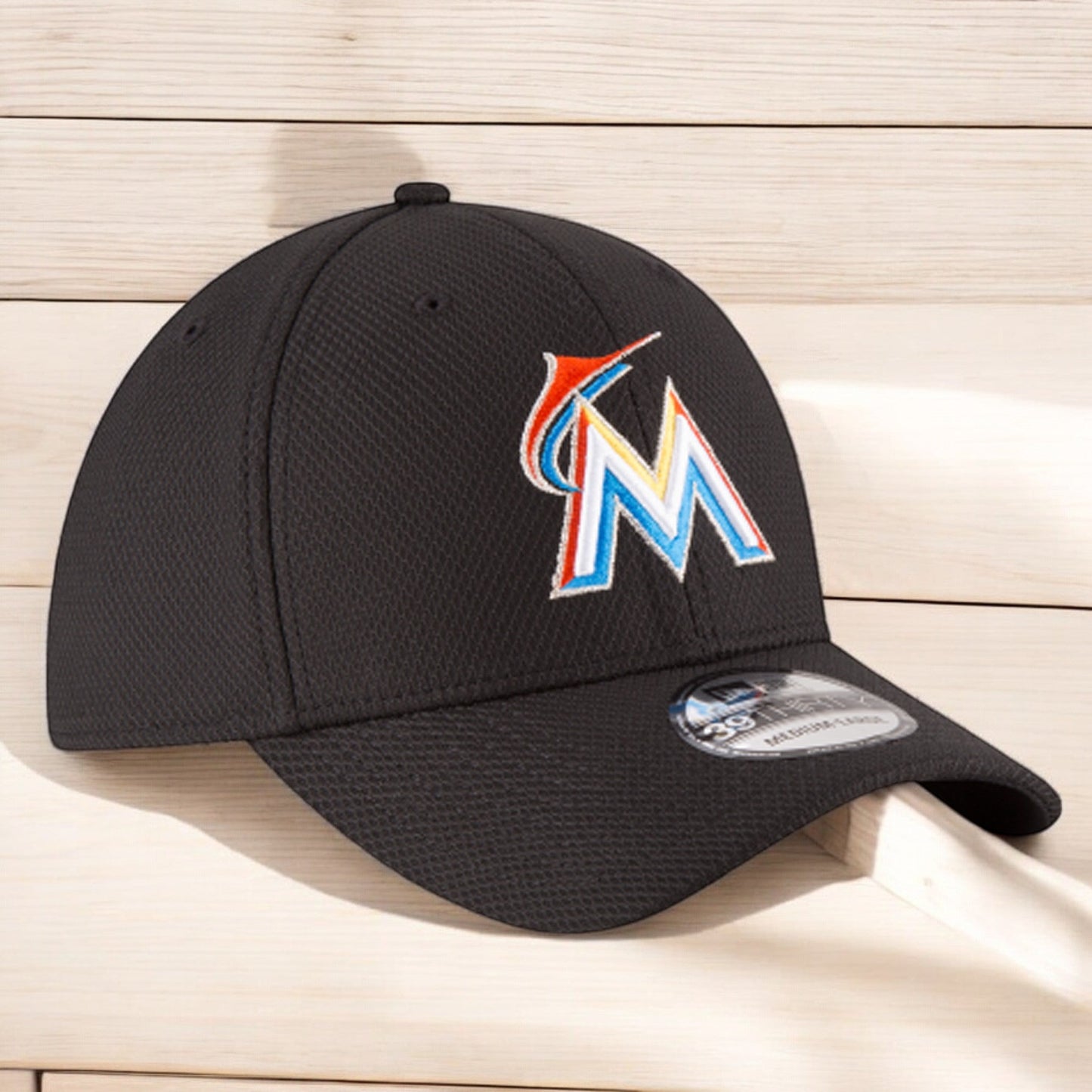 Men's New Era MLB 39Thirty Diamond Era Flex Fit Cap - Miami Marlins