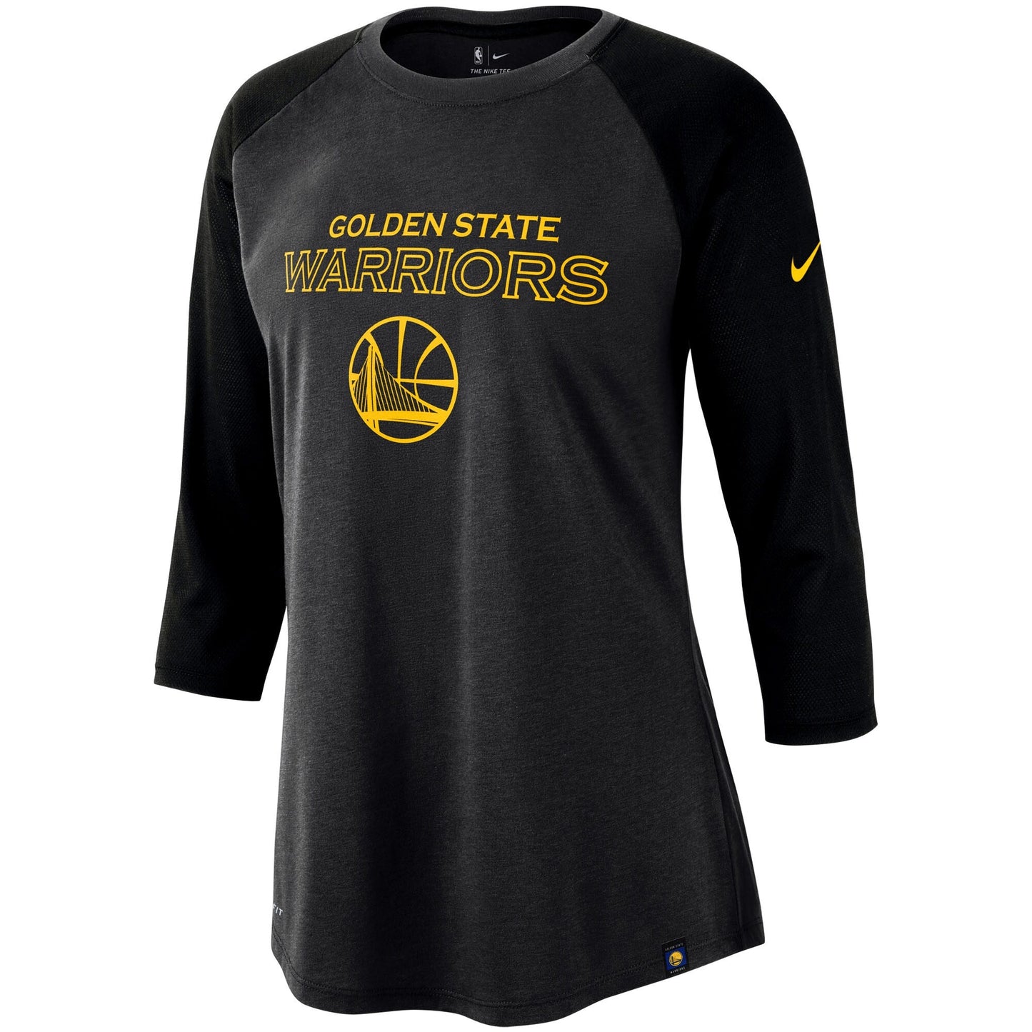 Nike Women's NBA Golden State Warriors Wordmark 3/4-Sleeve Raglan