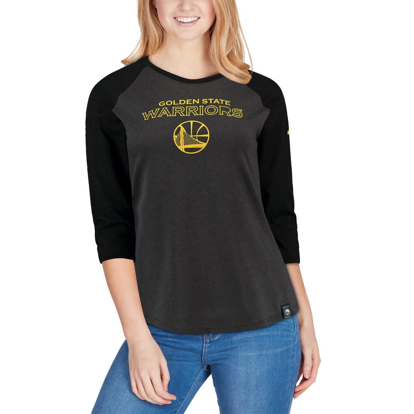Nike Women's NBA Golden State Warriors Wordmark 3/4-Sleeve Raglan