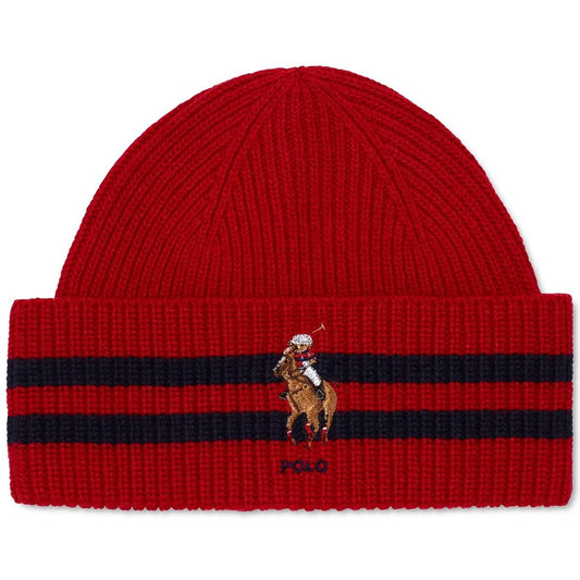 Polo Ralph Lauren Men's Stripe Cuff Bear Beanie Hats