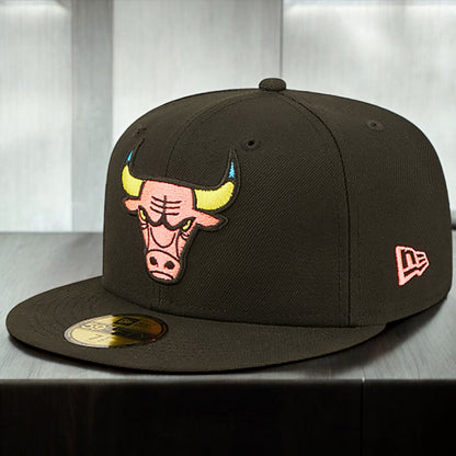 New Era Men's NBA 5950 Pink Glow Fitted Bulls