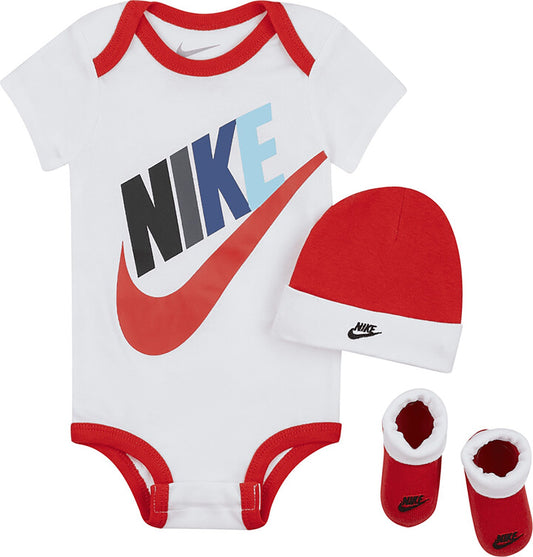 Nike Baby Bodysuit, Hat And Booties 3-Pc Box Set Hats