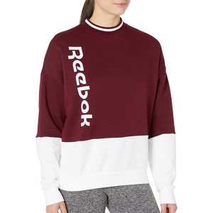 Reebok Women's Training Essentials Logo Crew Sweatshirt (Maroon)