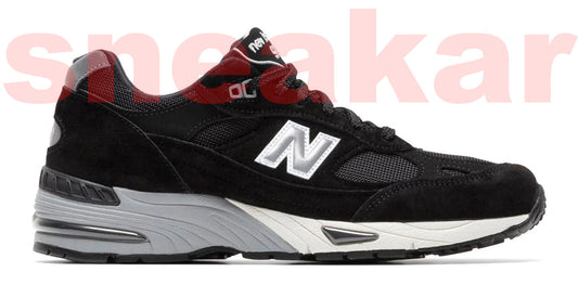 New Balance Men's 991 Made In England 'Black Silver' Sneakers