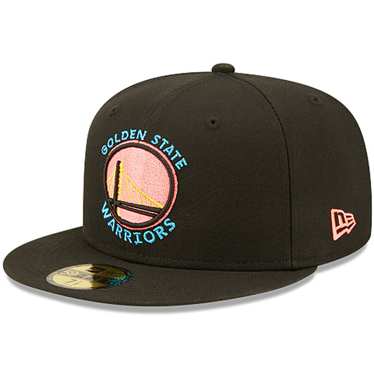 New Era Men's NBA 5950 Pink Glow Fitted Warriors