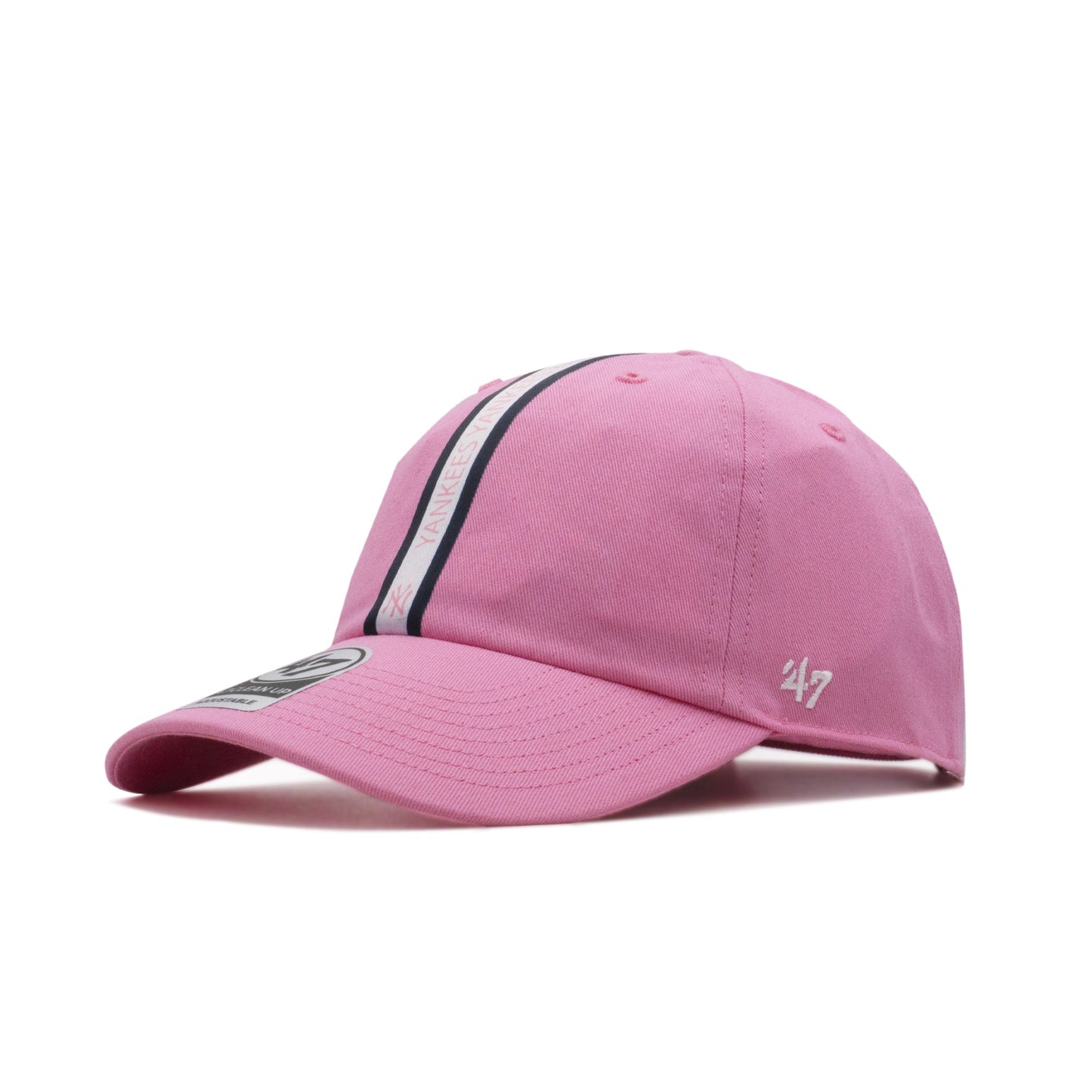Men's 47 Brand Ny Yankees Triple Stripe Clean Up Strapback - Pink