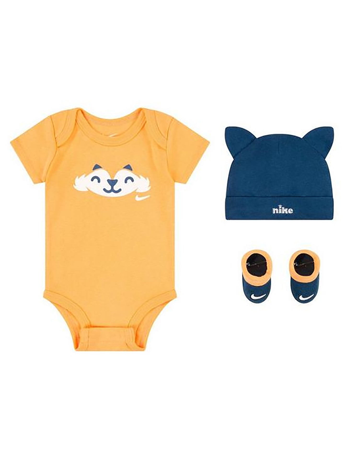 Nike Baby Bodysuit, Hat And Booties 3-Pc Box Set Hats