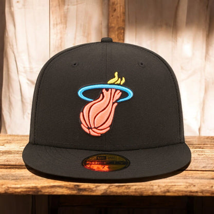 New Era Men's NBA 5950 Pink Glow Fitted Hats