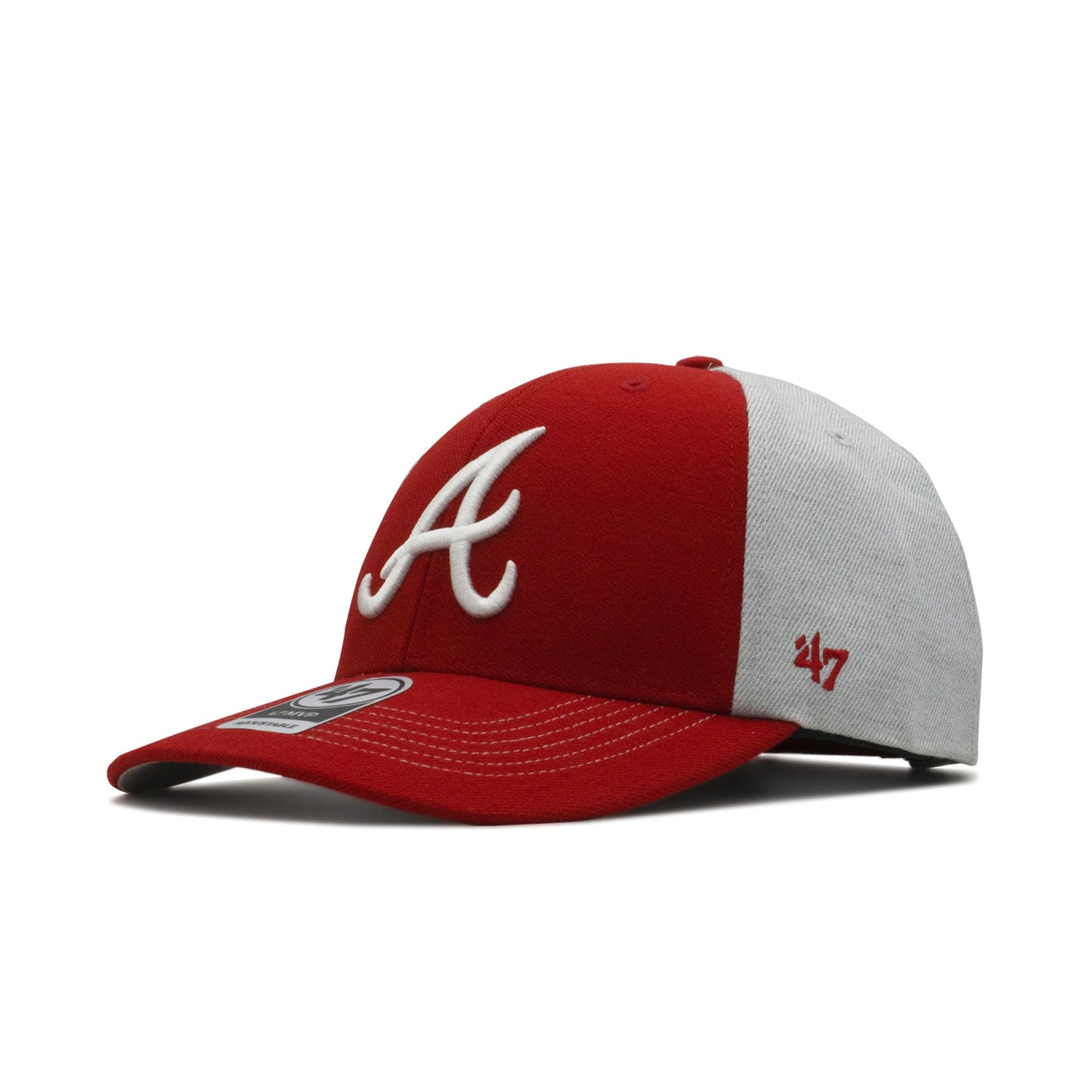 Men's 47 Brand Atlanta Braves Mvp Strapback - Red/Grey