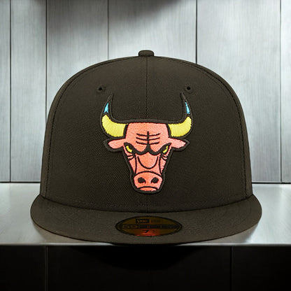 New Era Men's NBA 5950 Pink Glow Fitted Bulls
