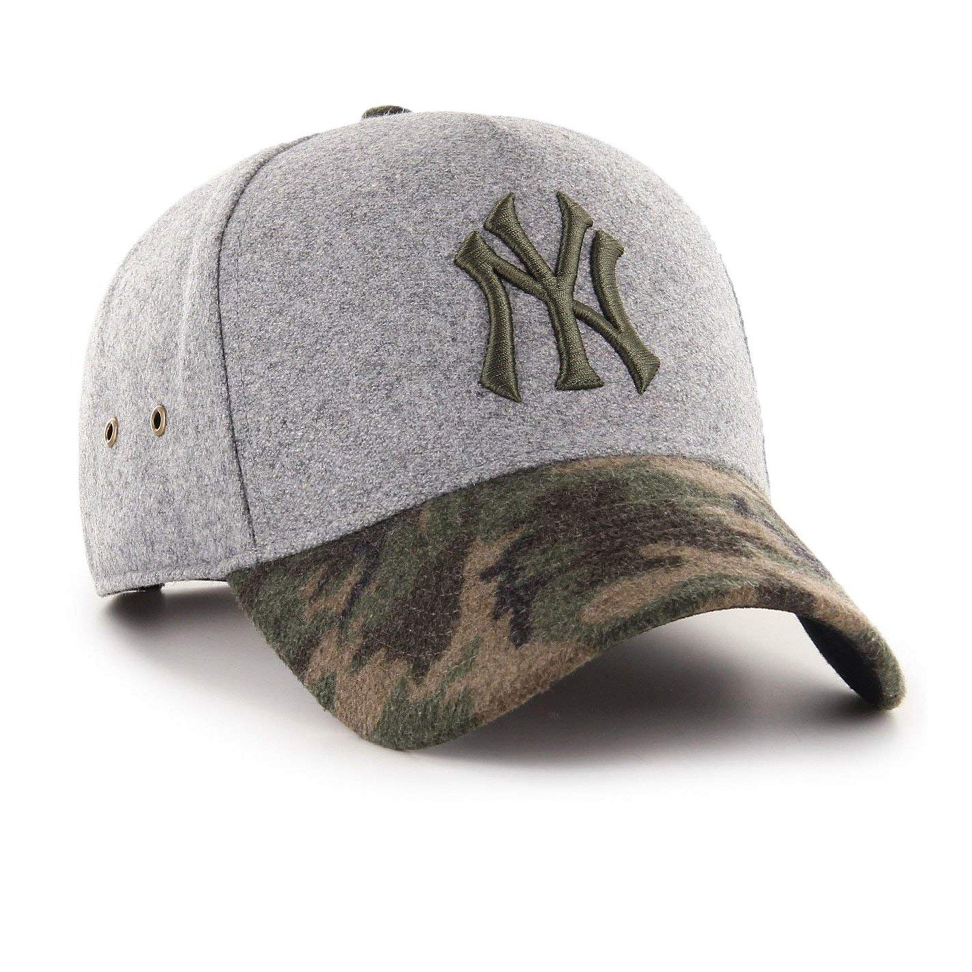 Mens 47 Brand NY Yankees Hitchner MVP DT Snapback - Grey/Camo - sneakAR