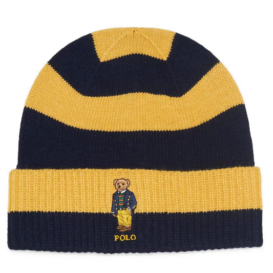 Polo Ralph Lauren Men's Rugby Stripe Bear Beanie Hats