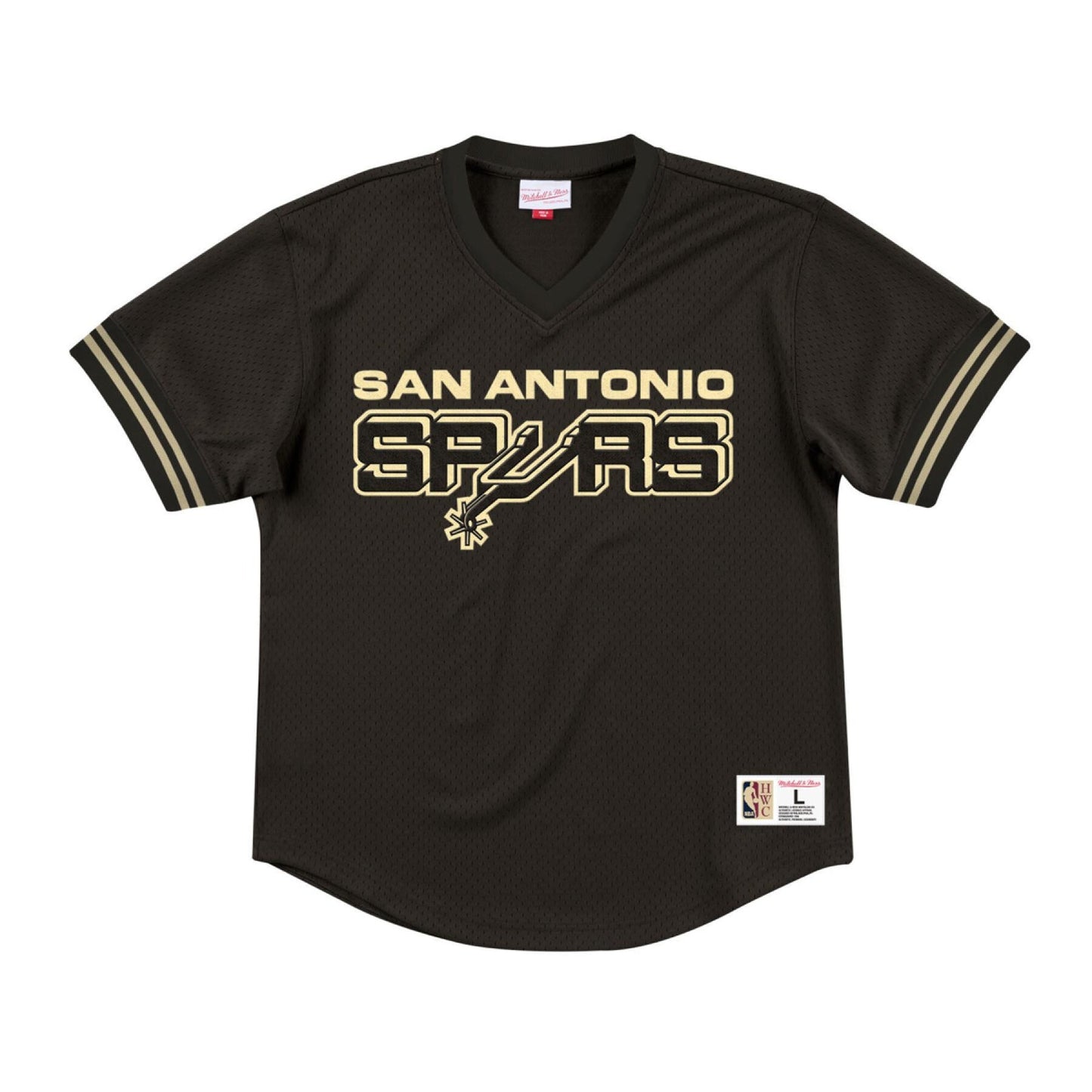 Men's Mitchell & Ness NBA Champion Game Mesh V-Neck San Antonio Spurs