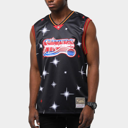 Mitchell & Ness Men's NBA Airbrush Knit Jersey Philadelphia 76Ers