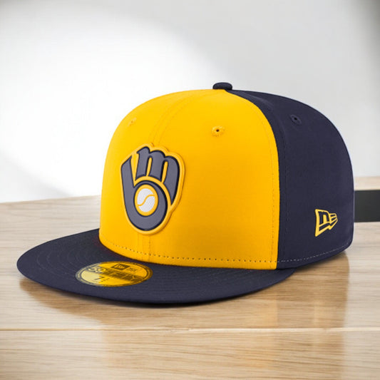 New Era Men's MLB 59Fifty Authentic Bp Fitted Brewers