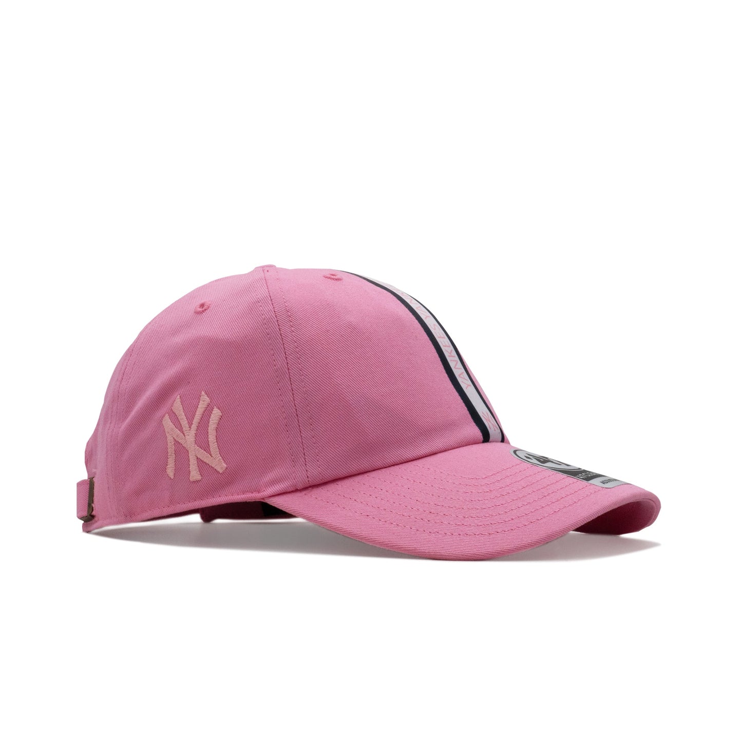 Men's 47 Brand Ny Yankees Triple Stripe Clean Up Strapback - Pink