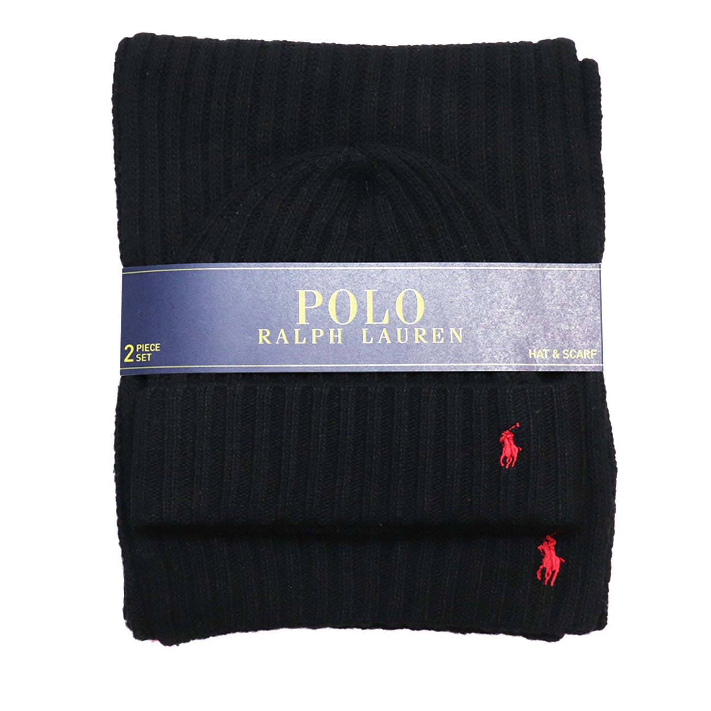 Polo Ralph Lauren Men's Classic Ribbed Hat And Scarf Gift Set Hats