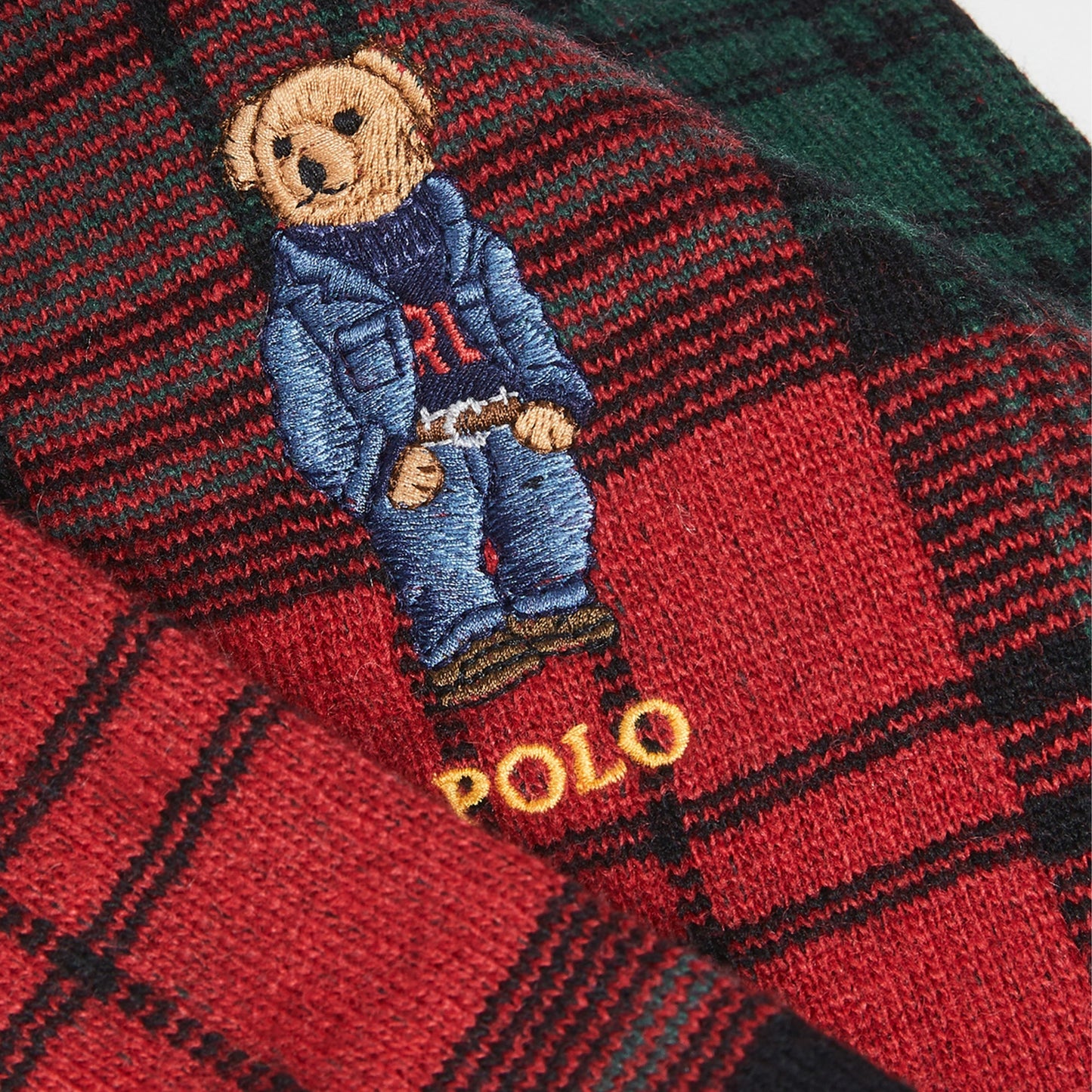 Men's Polo Ralph Lauren Plaid Bear Scarf