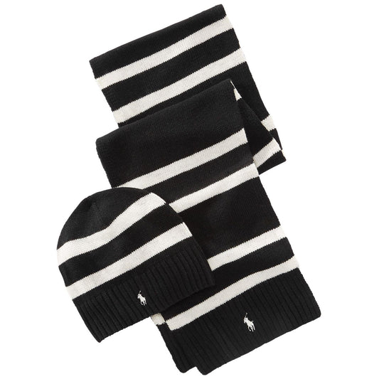 Polo Ralph Lauren Men's Rugby Stripe Hat And Scarf Gift Set Hats