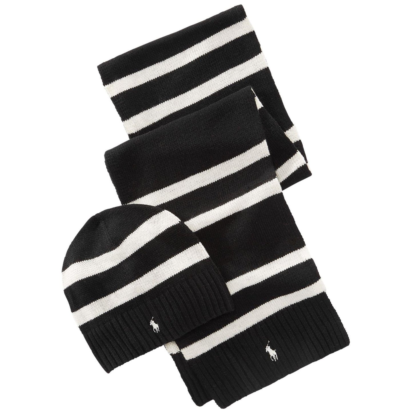 Men's Polo Ralph Lauren Rugby Stripe Hat And Scarf Gift Set