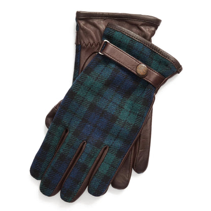 Polo Ralph Lauren Men's Heritage Tartan & Leather Hybrid Touch Gloves