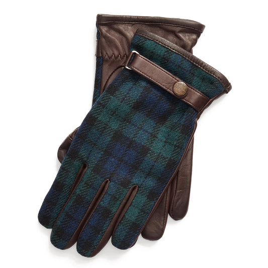 Polo Ralph Lauren Men's Heritage Tartan & Leather Hybrid Touch Gloves