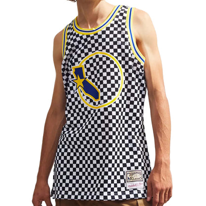 Mitchell & Ness Men's NBA Golden State Warriors Checked Swingman Jersey
