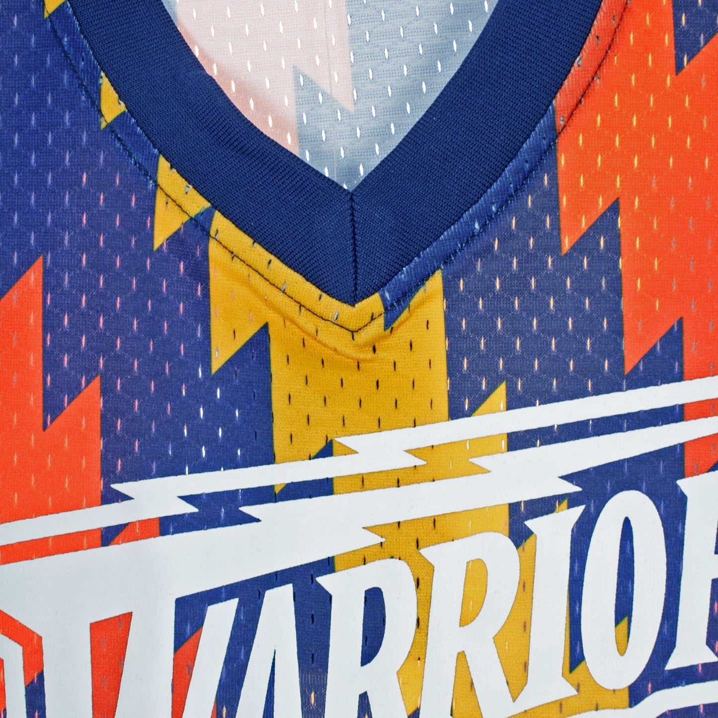 Mitchell & Ness Men's Nba Golden State Warriors Wordmark Mesh V-Neck - Mspodf18013-Gswptny1