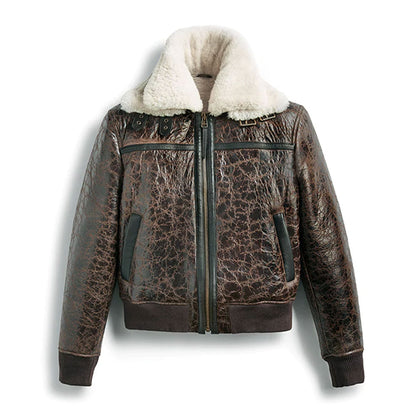 Men’s Shearling RAF Aviator Leather Bomber Jacket