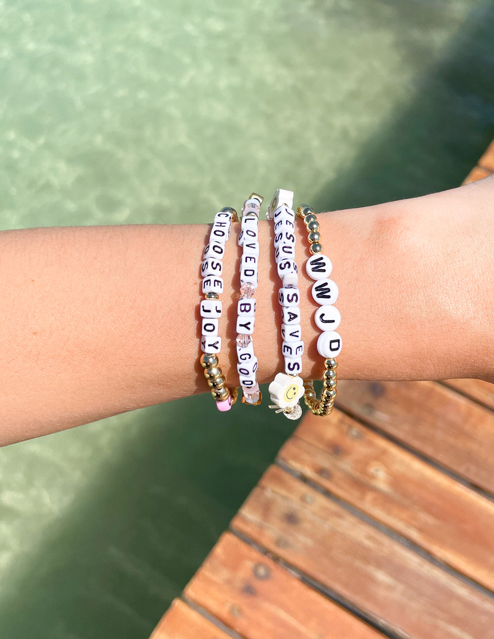 Elevated Faith Loved By God Letter Bracelet