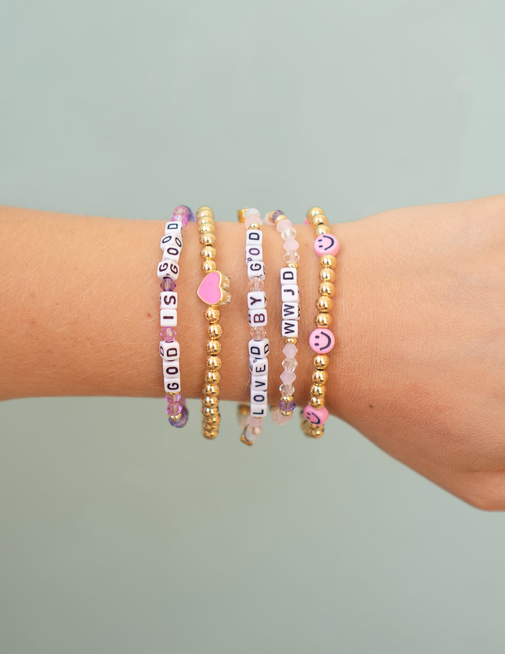 Elevated Faith Loved By God Letter Bracelet