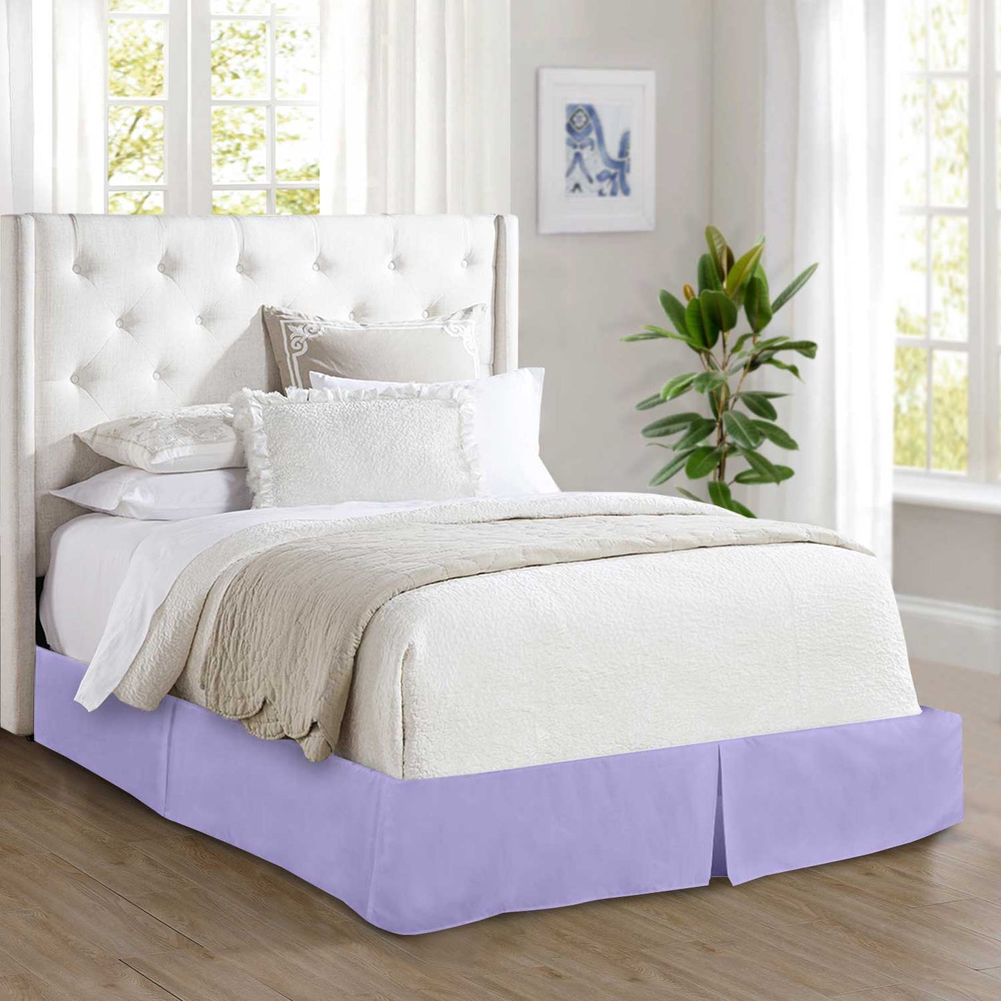 Mocassi 1-Piece Solid Bed Skirt, Quality Design and Expertly Tailored, Luxury 1500 Series Wrinkle & Fade Resistant