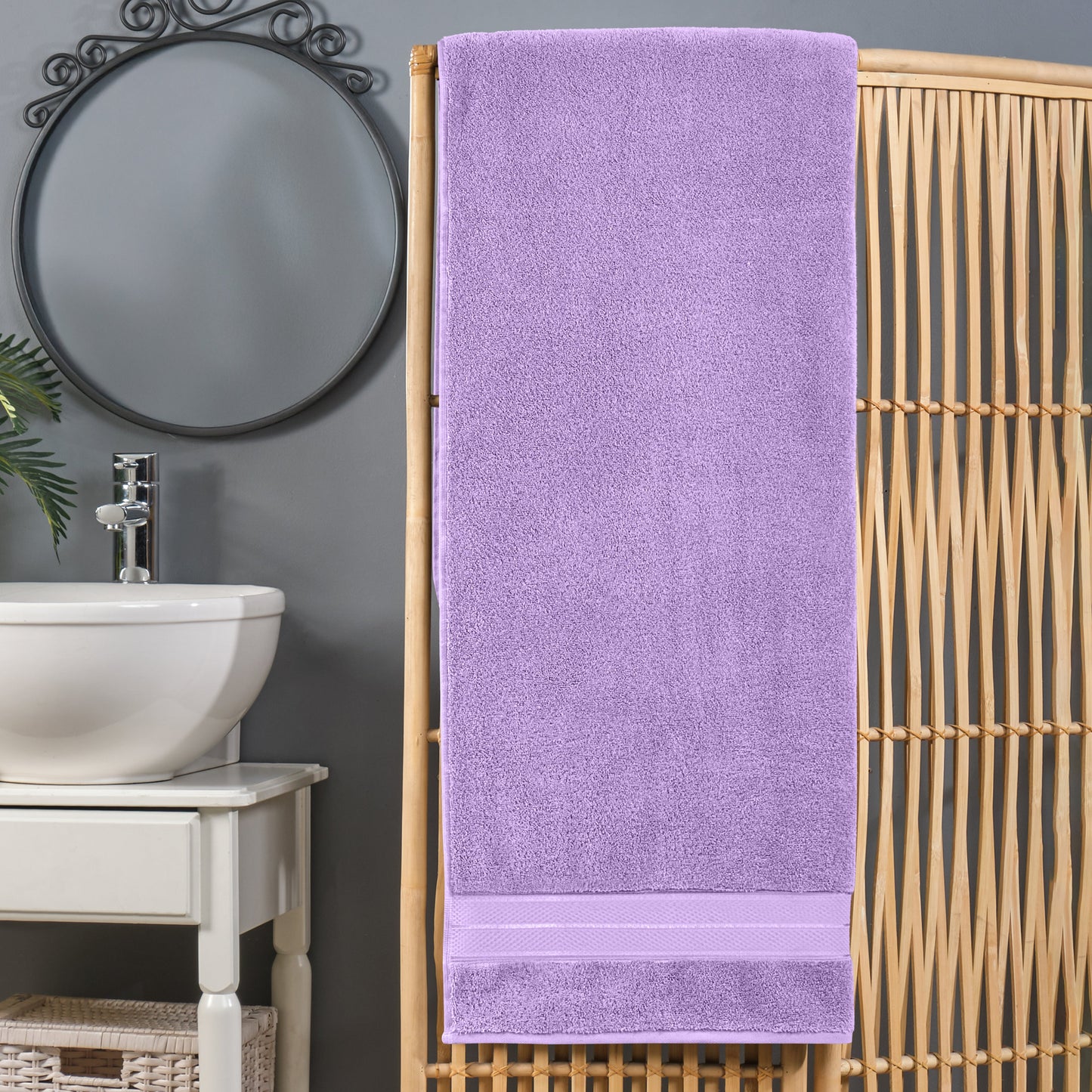 Elegant Comfort 1-Piece Premium Turkish Cotton Three Line Popcorn Oversized Bath Sheet Towel 40 x 80 Inch