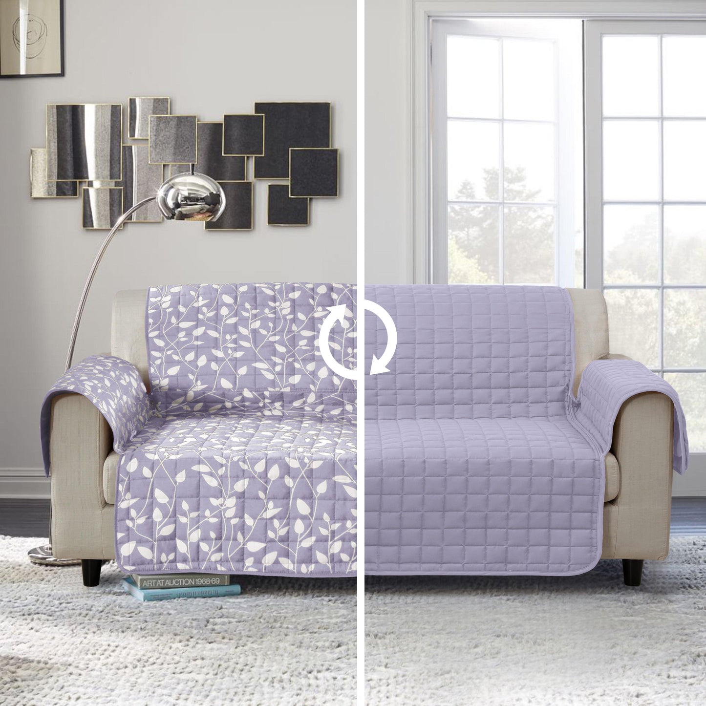 Elegant Comfort Leaves Design Reversible Smart Furniture Protectors