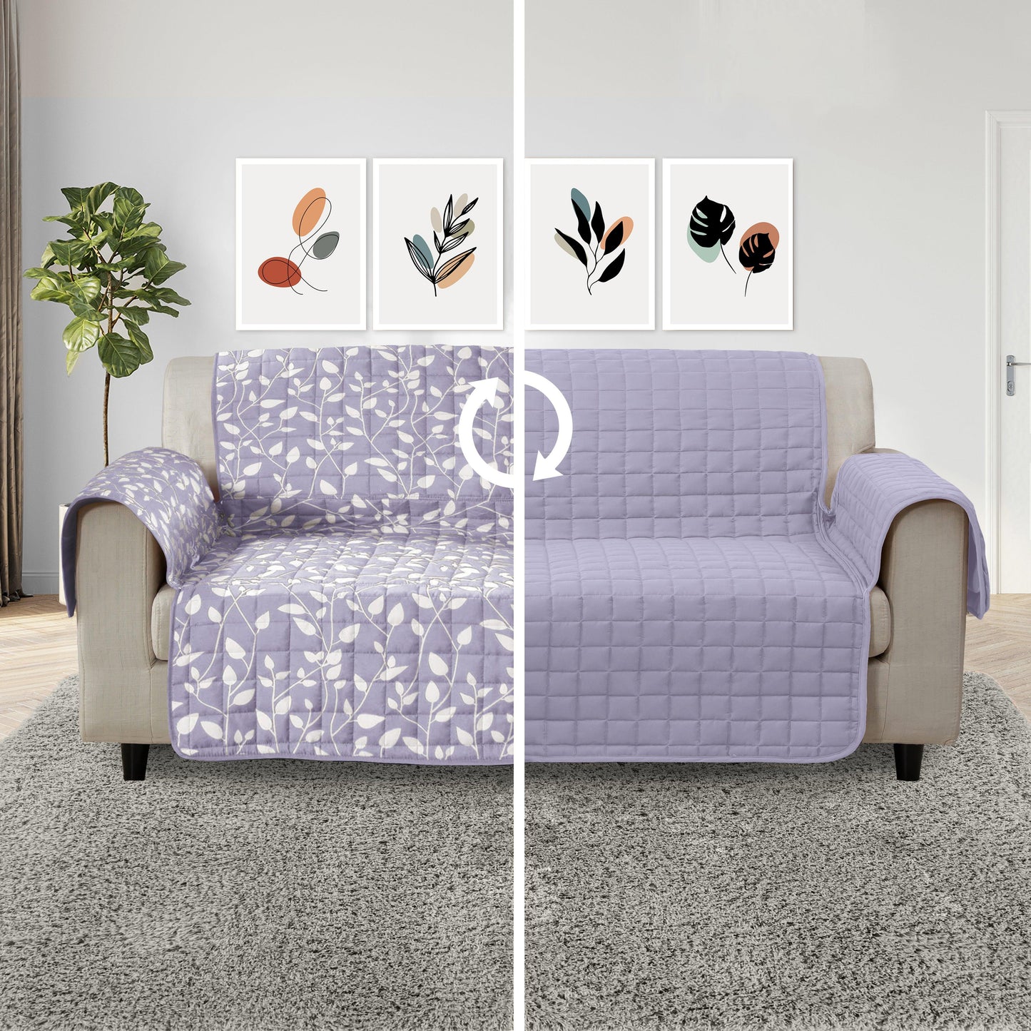 Elegant Comfort Leaves Design Reversible Smart Furniture Protectors