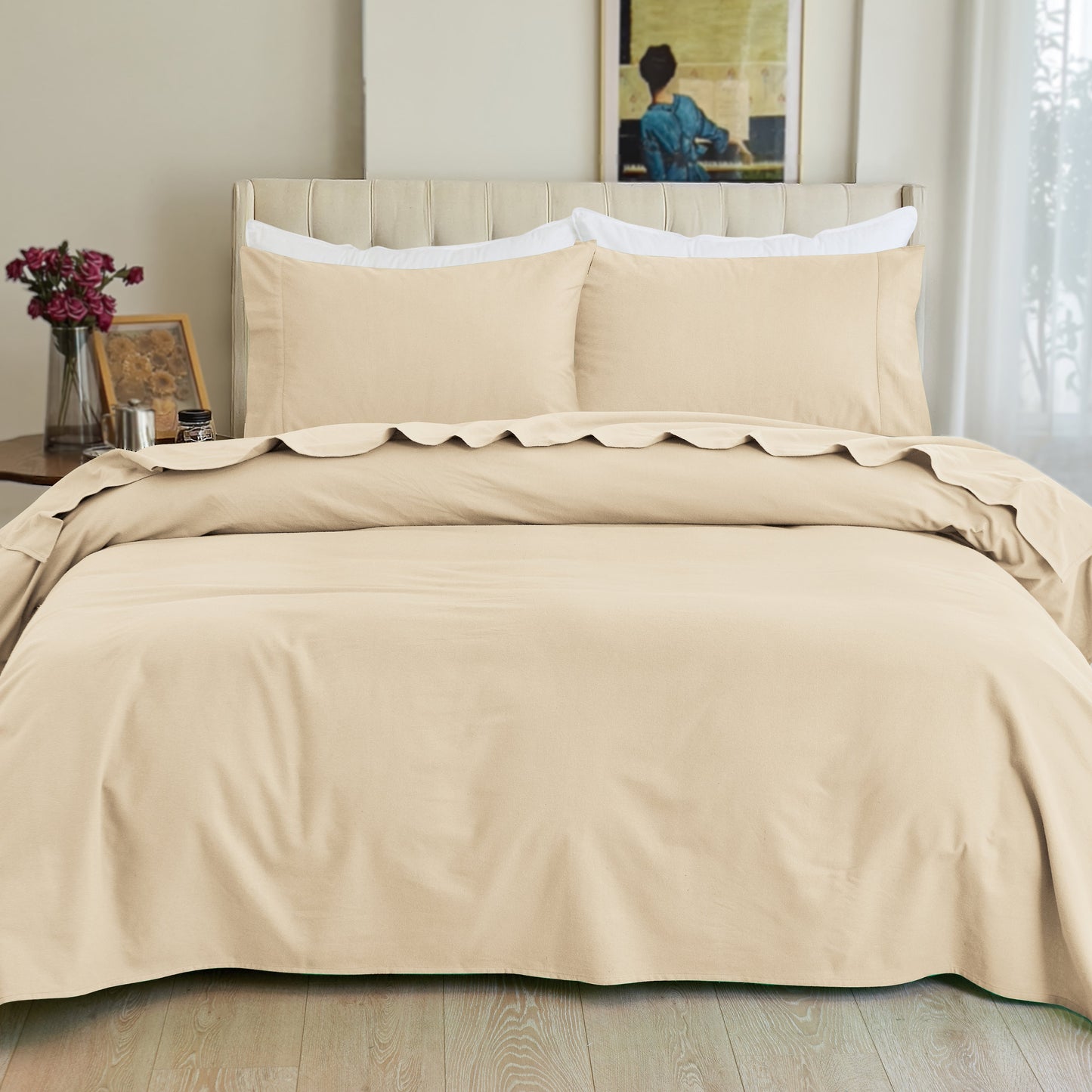 Mocassi 4-Piece Cotton Flannel Sheet Set - 100% Turkish Cotton
