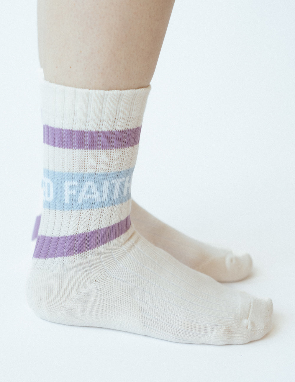 Elevated Faith Logo Cream Socks