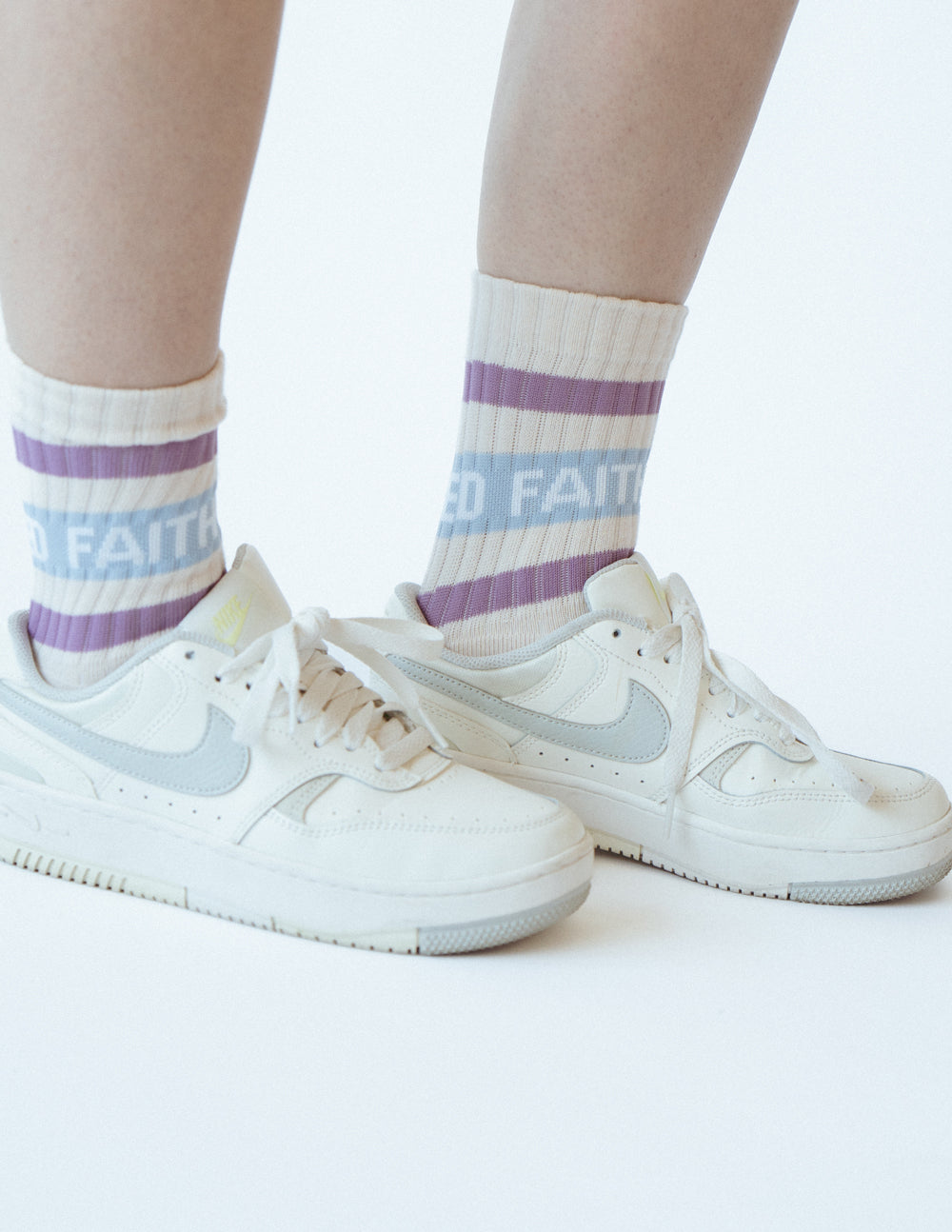 Elevated Faith Logo Cream Socks