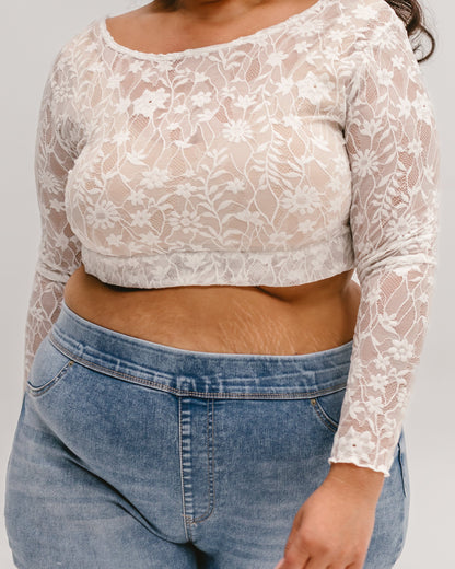 Full Lace Long-Sleeved Halftee