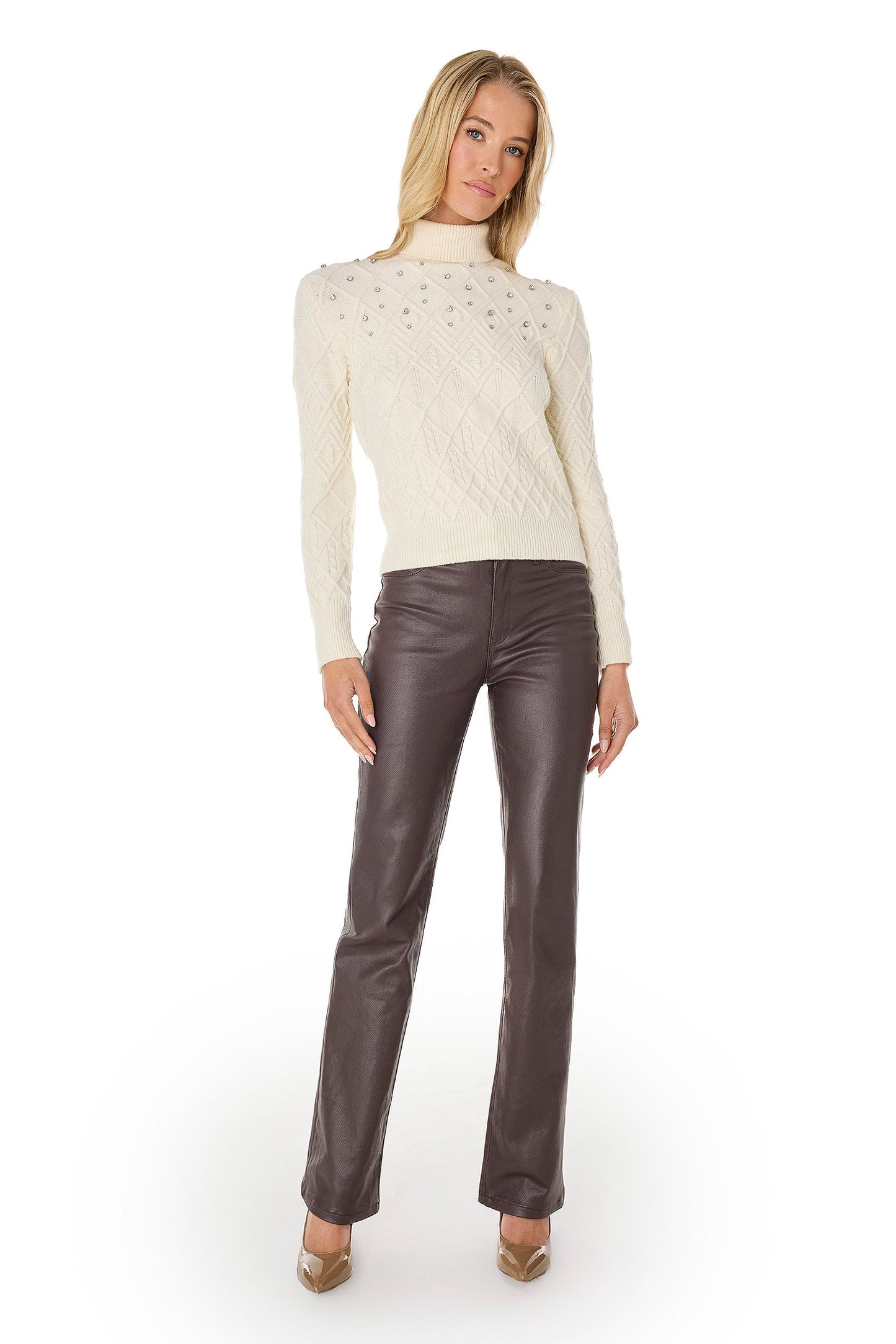 Cara Crystal Sweater - Pearl
