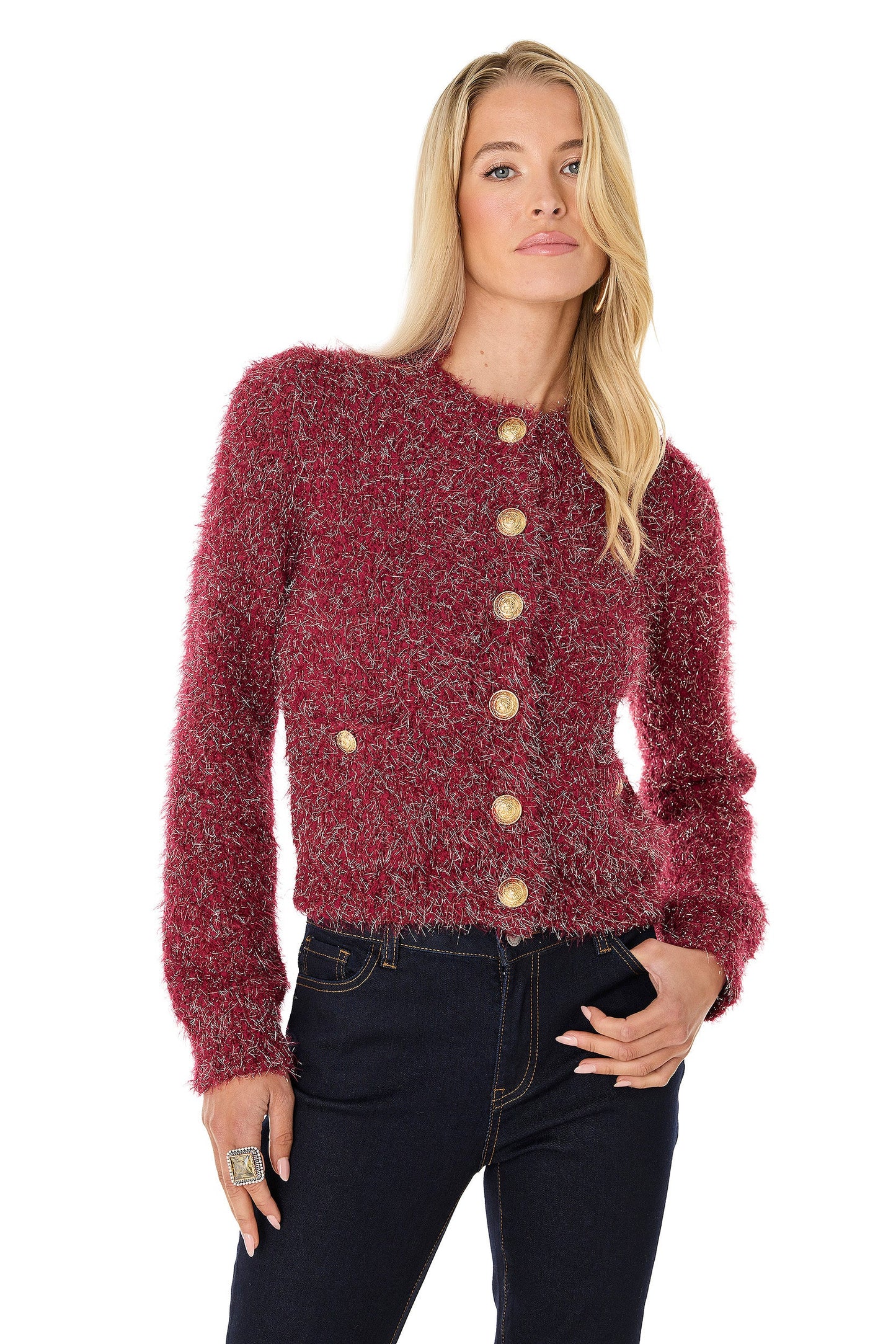 Joana Knit Cardigan - Merlot