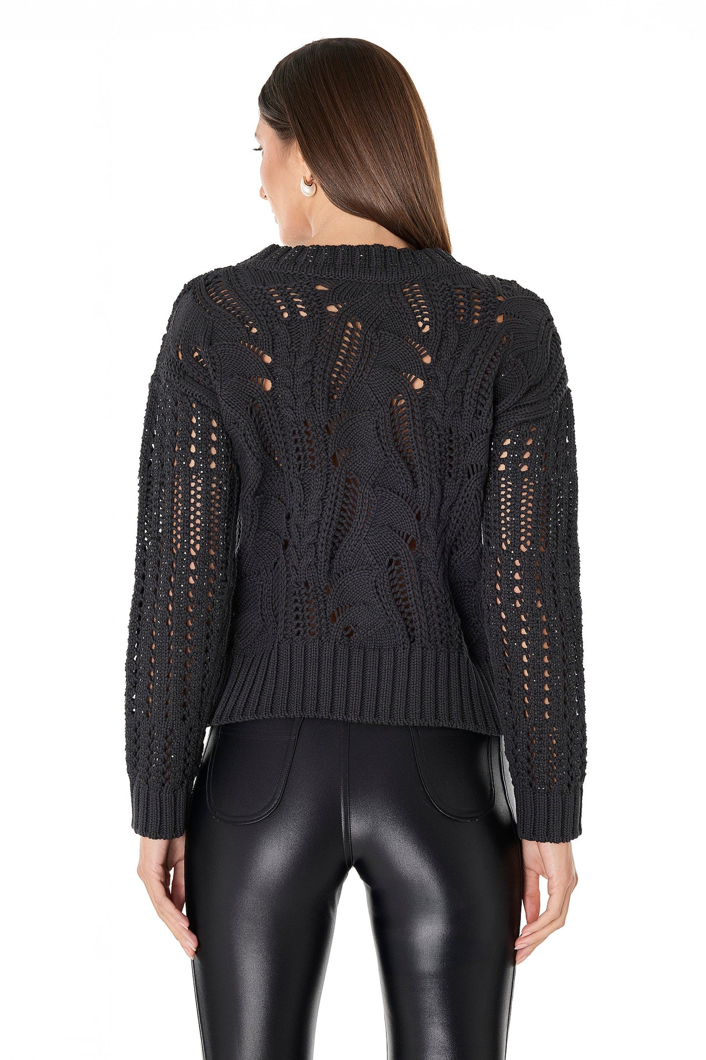 Elea Crystal Knit Sweater - Black