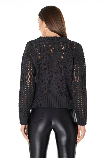 Elea Crystal Knit Sweater - Black