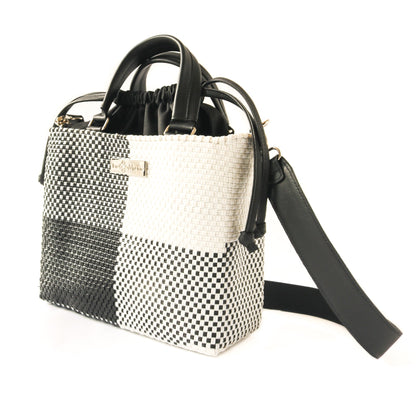 Lucy Medium Woven Crossbody Drawstring Bag